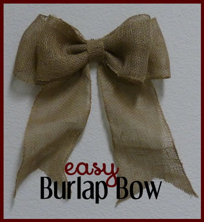 burlap bow making tutorial