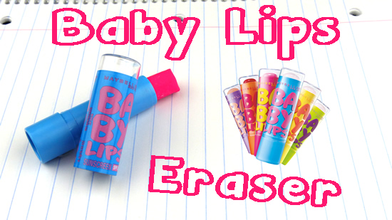 diy erasers _ baby lips _ EOS