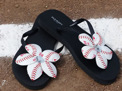 baseball flower sandals